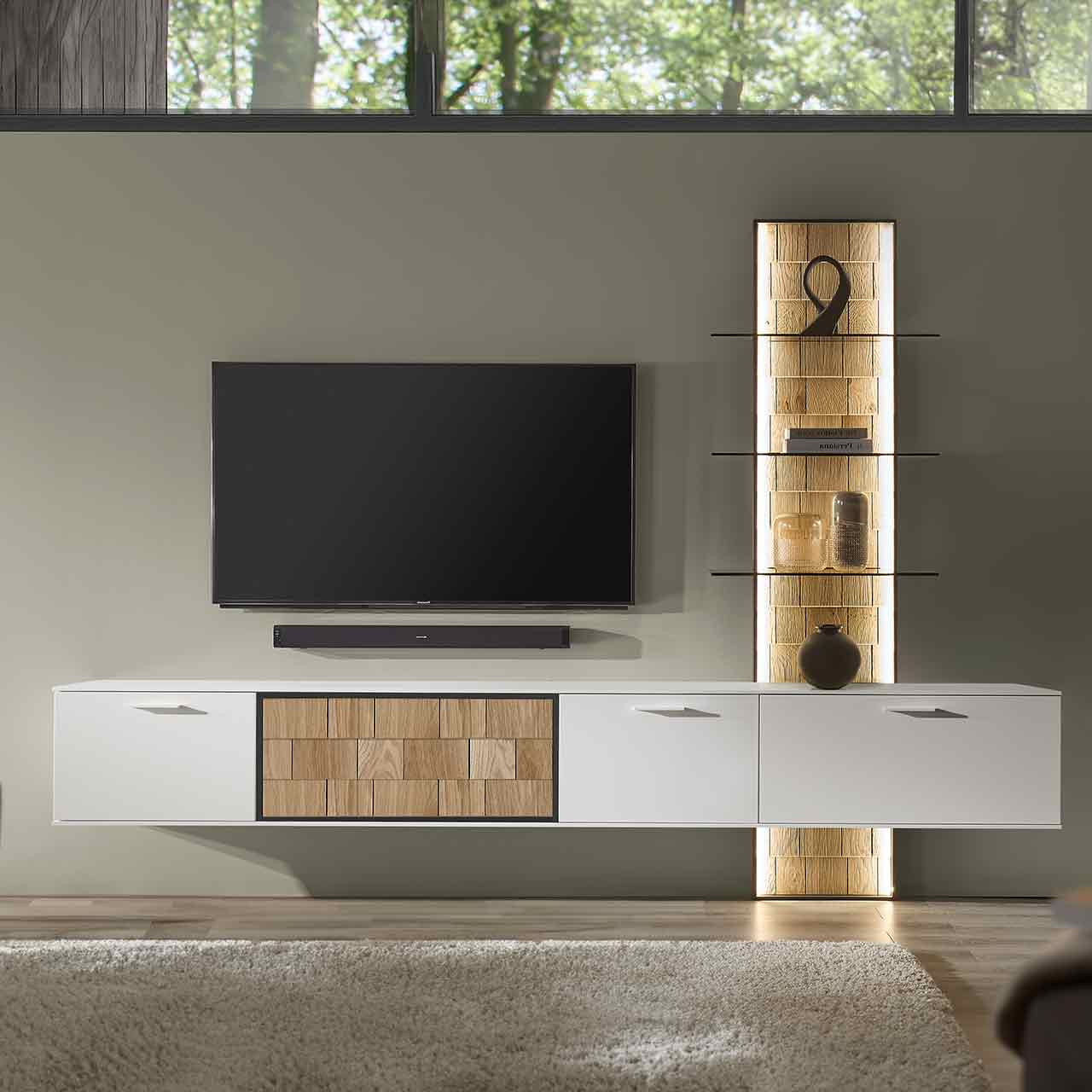 Loddenkemper LEGNO - Wohnwand 9750 Lack Bianco weiß matt